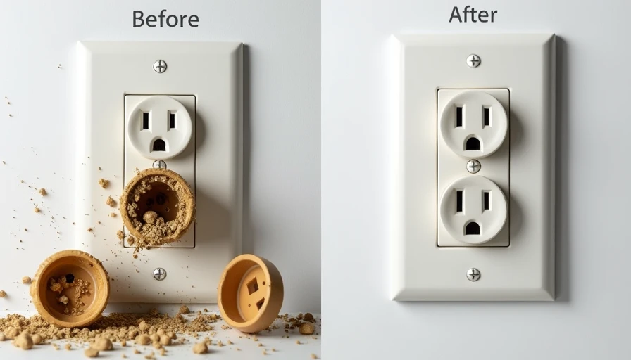 Toddler hand with plastic fork approaching tamper-resistant outlet Close-up at toddler eye level of a standard wall outlet. A small child's hand reaches toward it holding a plastic fork, but the built-in spring-loaded shutters of the tamper-resistant outlet block the fork tip.
