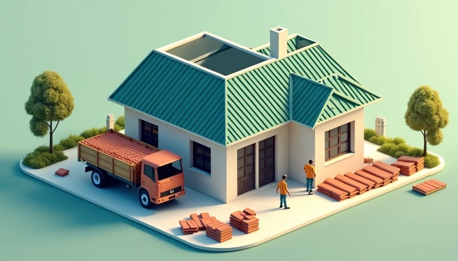 Illustration for metal roof tiles
